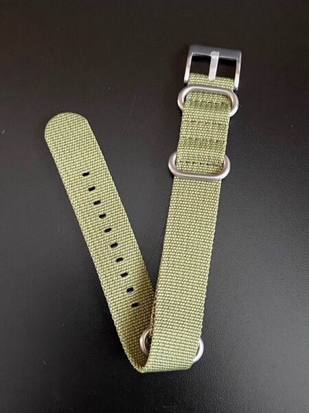 ナイロンベルト 20mm カーキ 時計ベルト 交換ベルト