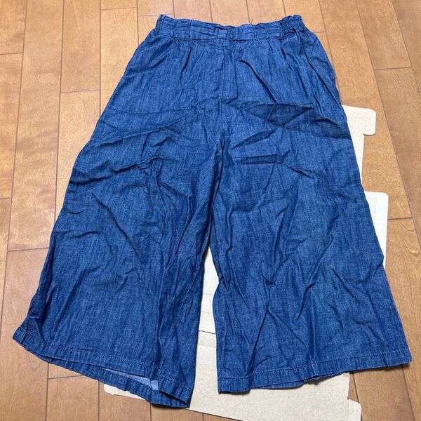 デニム ガウチョパンツ ブルー 160cm