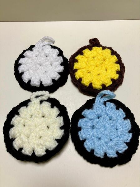 アクリルタワシ 4個セット ハンドメイド 丸型 その3