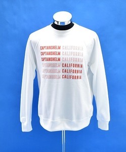 CAPTAINS HELM（キャプテンズヘルム） #CH/CA TEC SWEAT クルーネック スウェット トレーナー プリント WHITE M　MADE IN JAPAN