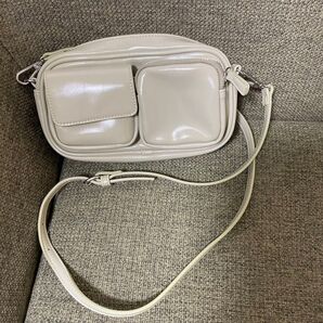 ミニショルダーバッグ 合皮 スモーキーグリーン 斜め掛け