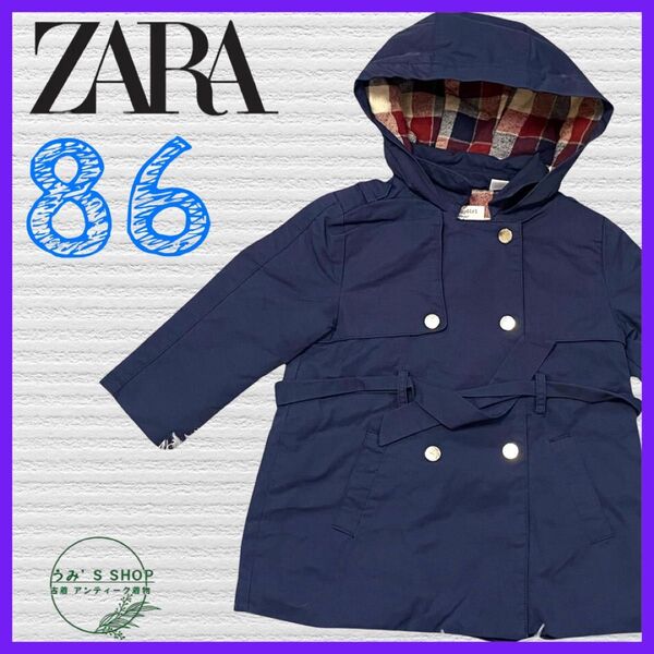 ZARA ザラ ベビー ジャケット コート 中綿 チェック柄 86サイズ 古着
