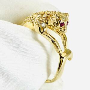 750 Diamond Ring D0.46 (Panther Motif) [BGM86090]