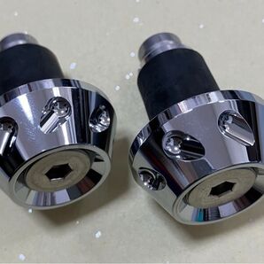 Rainy バイクバーエンドキャップ メッキ * 取付部品 六角レンチ付 * 全素材ハンドル対応