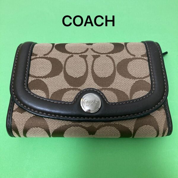 COACH コーチ シグネチャー キャンバス レザー ウォレット 財布 三つ折り財布