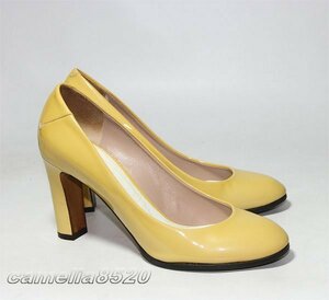  Chloe CHLOE туфли-лодочки эмаль кожа желтый 36.5 размер примерно 23~23.5cm Италия производства б/у прекрасный товар 