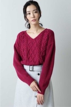 natural beauty basic セーター 長袖 Vネック