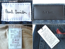 新品 定価64800円 Paul Smith ポールスミス メインライン 16AW ビンテージ加工 ペイズリー刺繍デニムパンツ M インディゴ コレクション使用_画像7