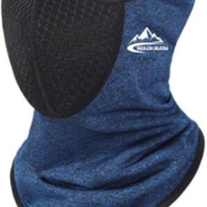 ネックウォーマー ネックガード 防風防寒 息苦しくない 暖かい 調整可能 柔らかい ストレッチ性 冬用 男女兼用 フリー ネイビー