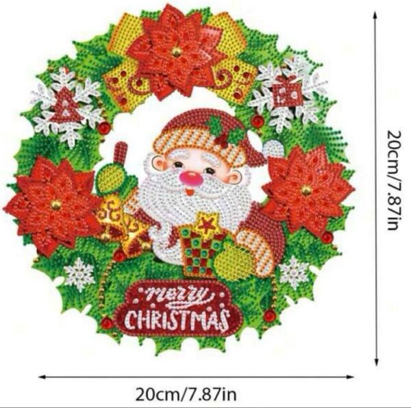 【完成品】ダイヤモンドアート クリスマスリース キラキラ かわいい