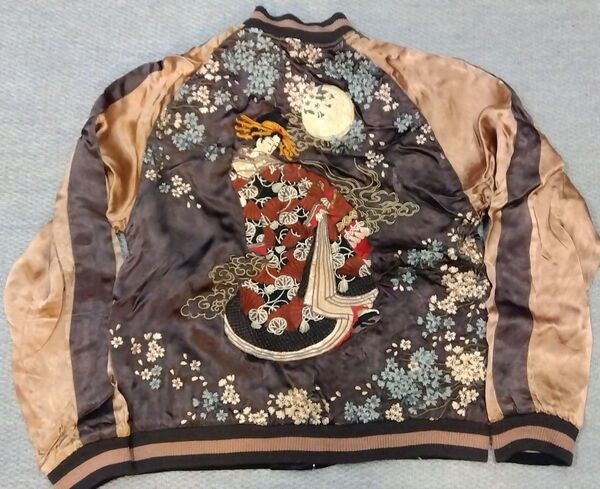 SATORIさとり リバーシブルスカジャン 月下桜 花魁 日本地図柄 sizeS