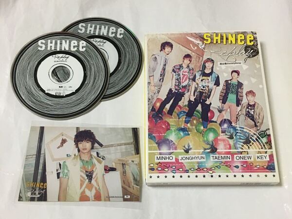送料込み SHINee CD+DVD ☆Replay -君は僕のeverything-☆ JAPAN DEBUT PREMIUM盤 おまけ生写真 (難アリ) ミンホ ミノ