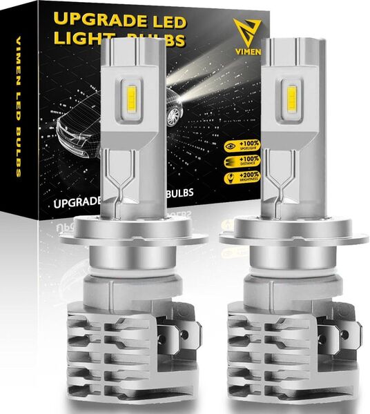 車用 LED ヘッドライト H7 車検対応 一体型6500K ホワイト 高輝度 LEDチップ搭載 ファンレス