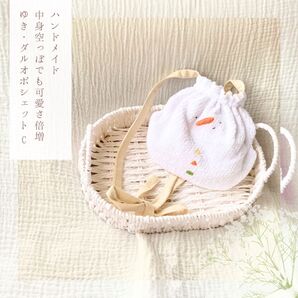 ポシェット まんまるポシェット ハンドメイド バッグ 子ども用 クリスマスプレゼント 雪だるま オリジナル ふわふわタオル