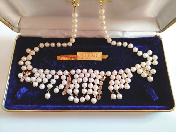 近鉄百貨店 パールネックレス 人工パール 真珠 アクセサリー フスコ FUSCO SIMULATED PEARL 45cm