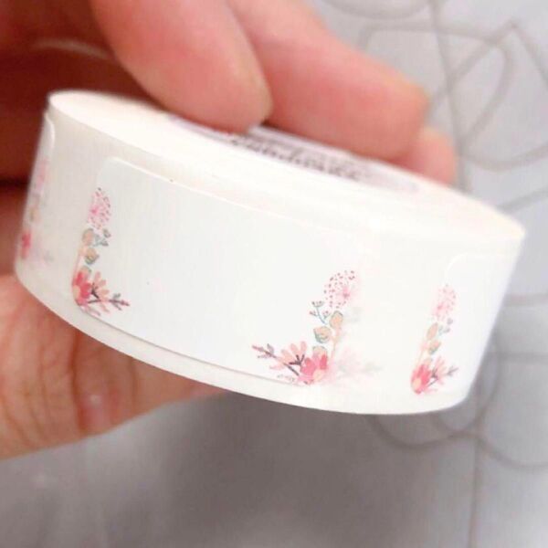 【送料無料】花ラベルシール 12MM*22MM D11ラベルライター用紙 花柄ラベル ラベルロールシール ラベルシール 花