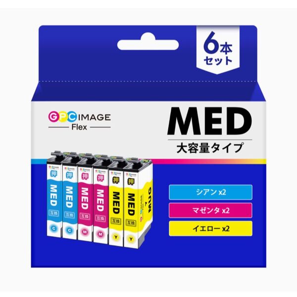 メダマヤキ インク MED-3CL(C/M/Y) 3色6本 ew-056a エプソン対応 機種:EW-456A EW-056A