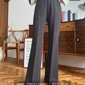 moment+ スラックスパンツ チャコールグレー