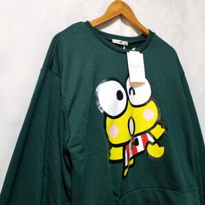 新品 サンリオ ケロッピ トレーナー/スウェット Mサイズ 緑色 けろけろけろっぴ レディース SANRIO