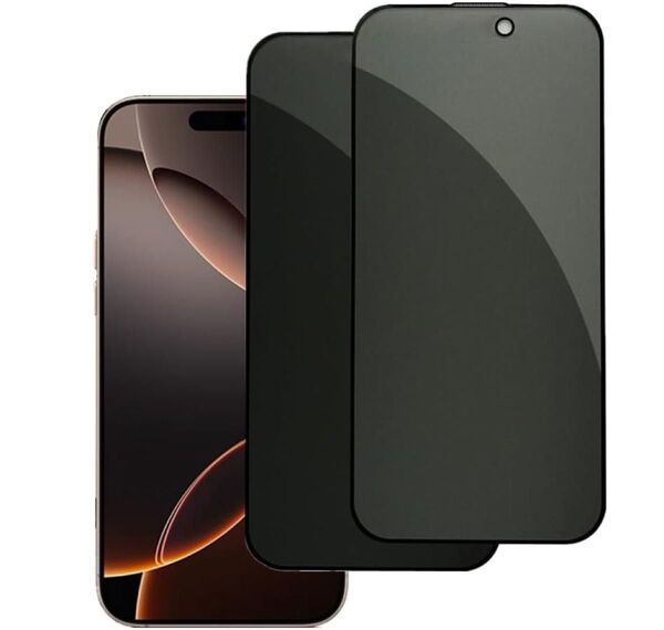 【2枚セット】iPhone 16 plus 用 覗き見防止強化ガラスフィルム 9H硬度 撥油性 貼付け簡単 全面保護フィルム