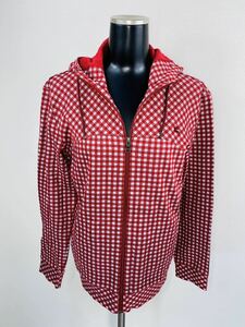 希少品■BURBERRY■1回着用■美品■バーバリーブラックレーベル■ギンガムチェック■ジップアップパーカー■フード ホースマーク■サイズ2