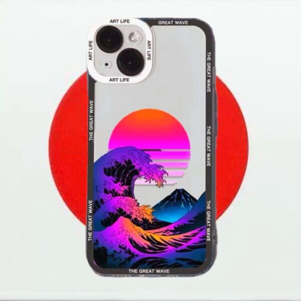 iPhone 13 14兼用 シリコンカバー クリア 日本風 ジャパン JAPAN ケース