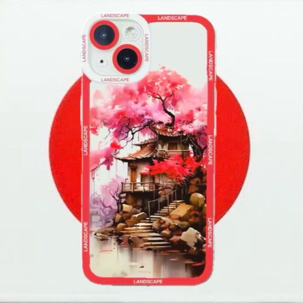 iPhone 13 14兼用 シリコンカバー クリア 日本風 ジャパン JAPAN ケース