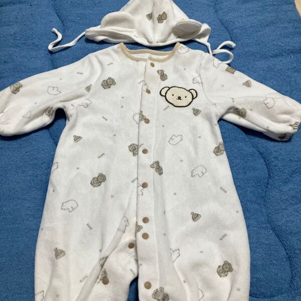 カバーオール ロンパース フリース ベビー服 クマのボリス