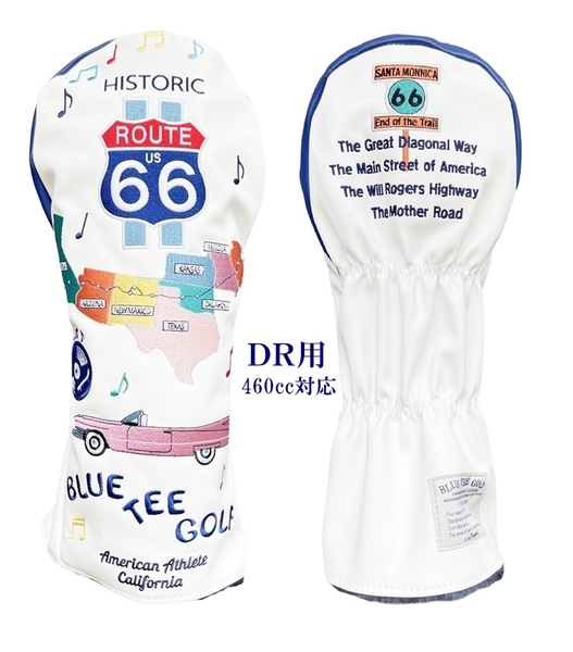■③DR【最新モデル HISTORIC ROUTE66】ブルーティーゴルフ ドライバー用ヘッドカバー DHC-012 BLUE TEE GOLF 送料無料