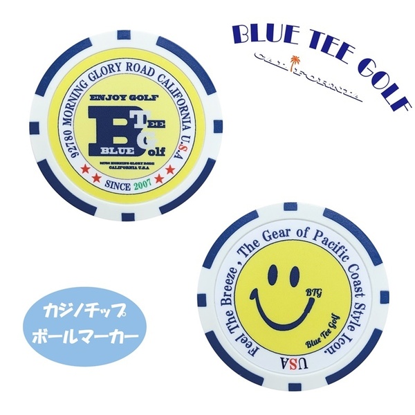 ★3:送料無料【BIG-B・ビックスマイル】ブルーティーゴルフ 【 ネイビー:カジノチップ ボールマーカー】BLUE TEE GOLF CCP-002