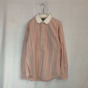 Polo Ralph Lauren 丸襟 シャツ ラルフ ピンクストライプシャツ ラルフローレン