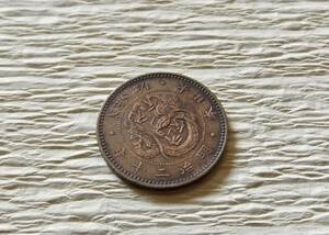  half sen copper coin Meiji 20 year free shipping (9990) Japan old coin money .. . chapter antique goods Point modern times coin money 