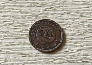  half sen copper coin Meiji 19 year free shipping (10069) Japan old coin money .. . chapter antique goods Point modern times coin money 