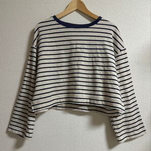 ミニ裏毛ボーダートップス