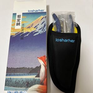 収納ポーチに少し汚れあり 、超切れ味と耐久性、高炭素刃物鋼剪定ばさみ、アルミダイカストグリップ盆栽剪定道具 210mm