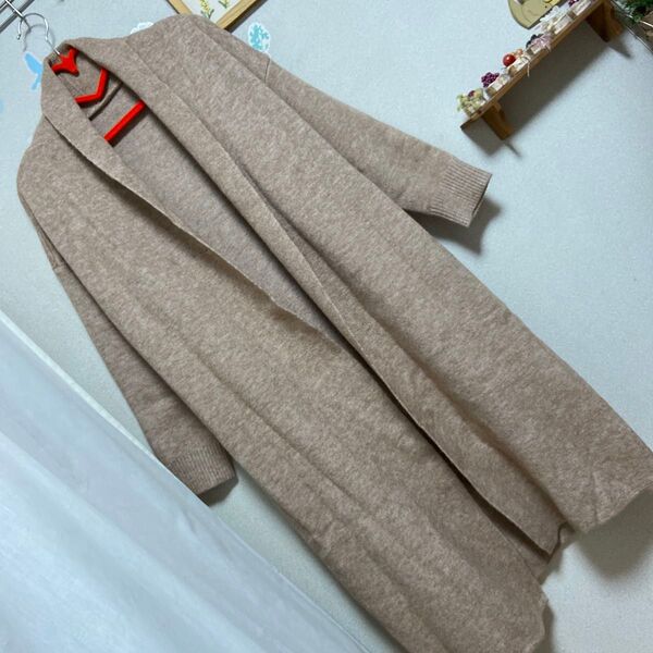 新品タグ付 AL lot of love ウール混ロング丈コーディガン
