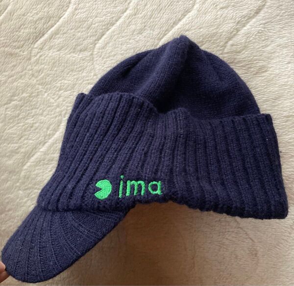 ima アムズデザイン アイマ ツバ付きニットキャップ ニット帽 ネイビー キャップ 帽子