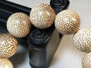 ♪即決【壽】直径20.5mm天然最高級珍品野生金絲玉竹無垢根材腕輪念珠 Noc37