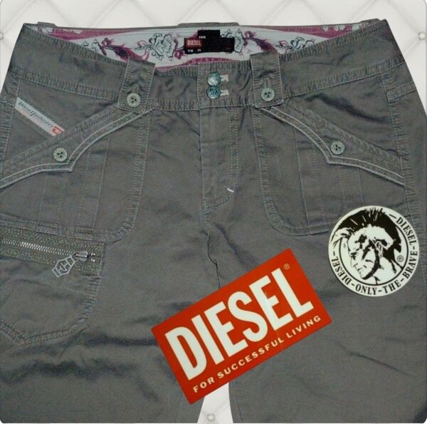DIESELディーゼル オリーブグリーン ストレート パンツ