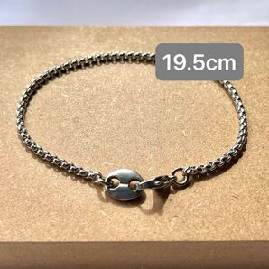 19.5cm ステンレスチェーン ブレスレット ベネチアンチェーン つけっぱなし