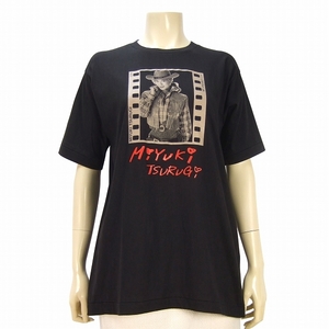 N 新品同様★MT PROJECT MIYUKI TDURUGI 剣幸★黒*実写モノクロプリント*ユニセックス*美形カットソー★13号*XL(2L)*LL*42相当