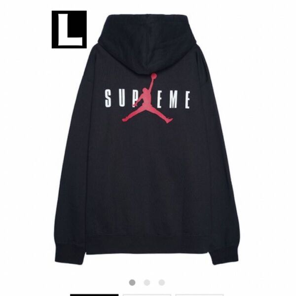 supreme jordan hooded sweatshirt black L