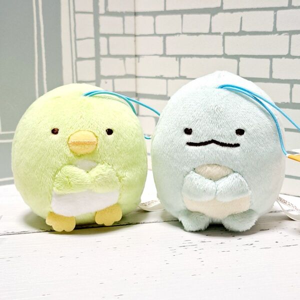 すみっコぐらし とかげ ペンギン? ぬいぐるみ マスコット 2種 新品 タグ付き プレゼント