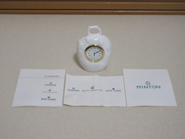 ミントン 置時計 MINTON ヴィクトリアストロベリー ワイルドストロベリー ファインボーンチャイナ