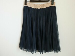 (32459)Heather Heather skirt chu-ru navy size F USED