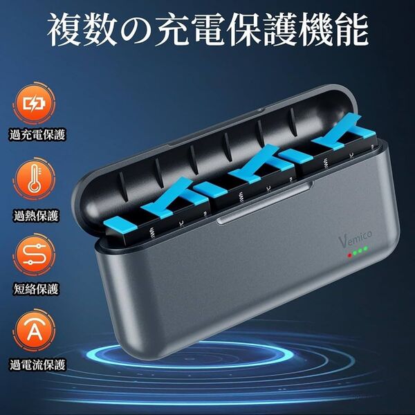 Hero 12バッテリー 充電器セット 3*1800mAh Hero 12/11/10/9 ブラック用 3個セットHero予備