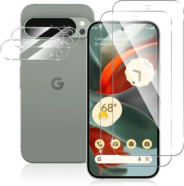 pixel9 pro ガラスフィルム 2枚 + Pixel9 Pro カメラフィルム 2枚 Pixel9 Pro 用 レンズ保