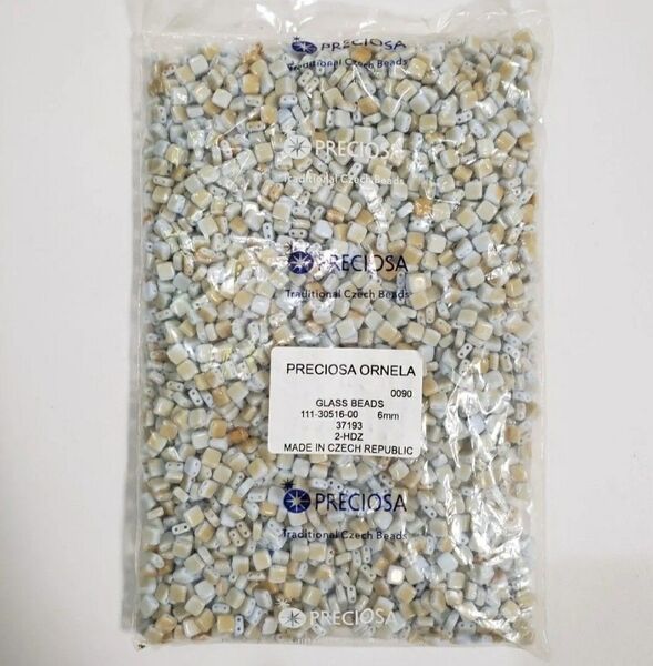 チェコビーズ スクエア 2穴 6mm 約470g