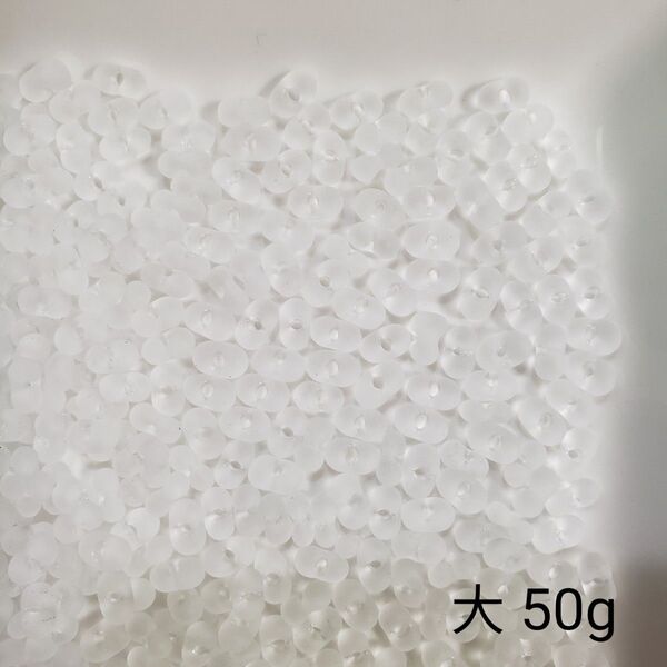チェコビーズ ファルファーレ 大 約3.2x6.5mm 50g マットクリスタル