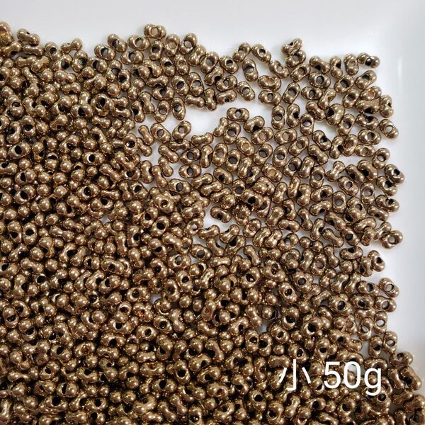 チェコビーズ ファルファーレ 小 約2x4mm 50g ブロンズ